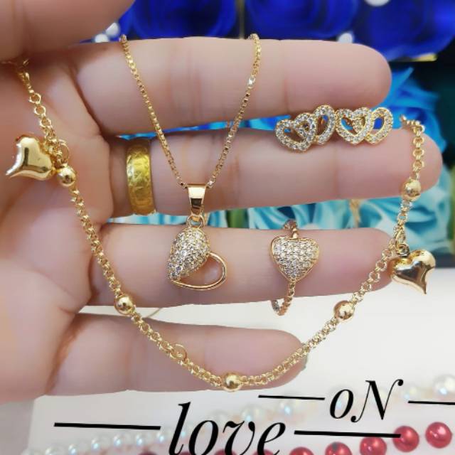 Xuping set pehiasan lapis emas 24k 2709