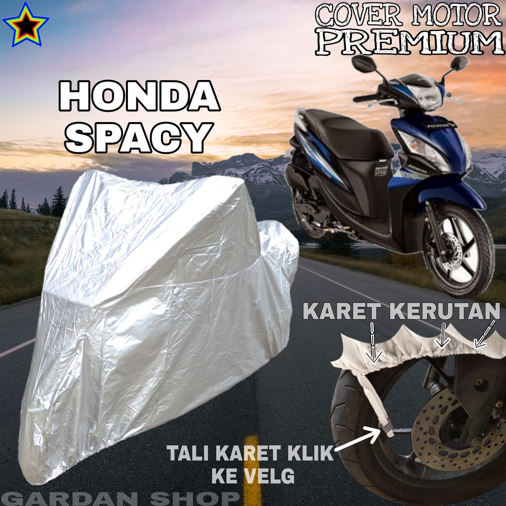 Sarung Motor HONDA SPACY SILVER POLOS Body Cover Penutup Motor Spacy PREMIUM