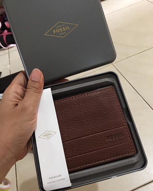 dompet fossil lufkin no box, zip floral & zip balck stripe