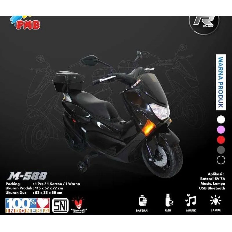 Mainan Motor Aki Anak PMB M588 NMAX Motorcycle Kid Toys