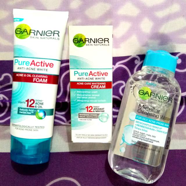 Garnier Pure Active Anti Acne White Paket Kulit Berminyak Berjerawatzw