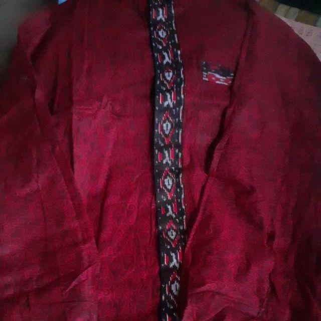 Kemeja Batik Merah Merona