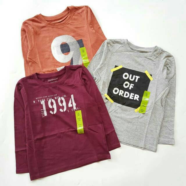 Kaos Lengan Panjang Anak Primark