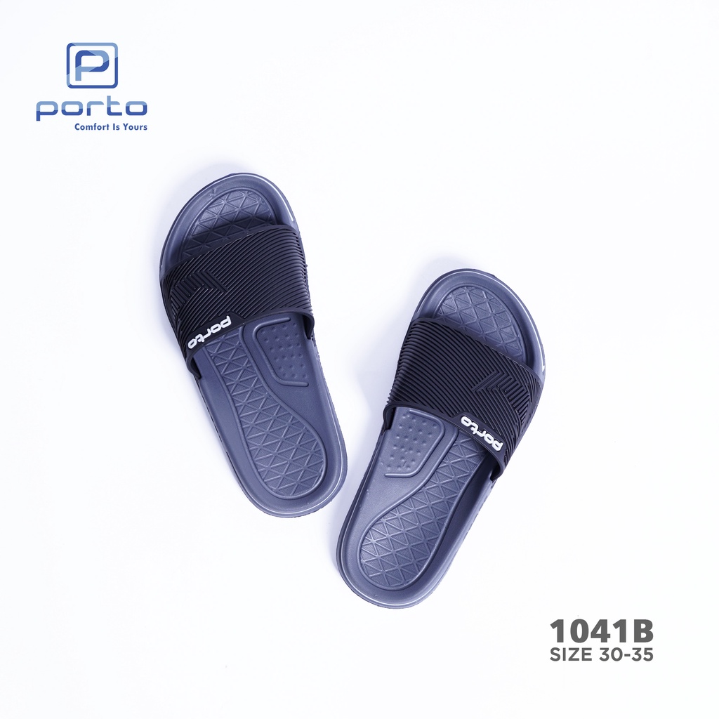 1041B - Porto Leveling Sandal Anak Laki Laki Selop Nyaman Casual Karet Terbaru Asli Porto