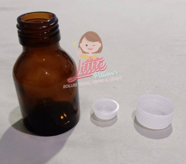 Botol amber 80oz plus tutup/ Botol Amber Coklat 80ml