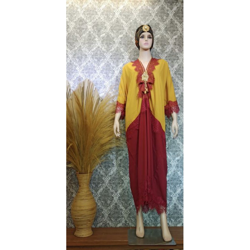 Kaftan Azzura polos Brukat - Baju Lebaran