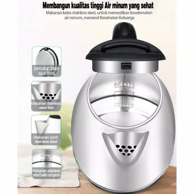 TEKO LISTRIK SCARLETT 1.5 - 2L TEKO SCARLETT ELECTRIK TEKO LISTRIK ELECTRIK HITTER PEMANAS AIR