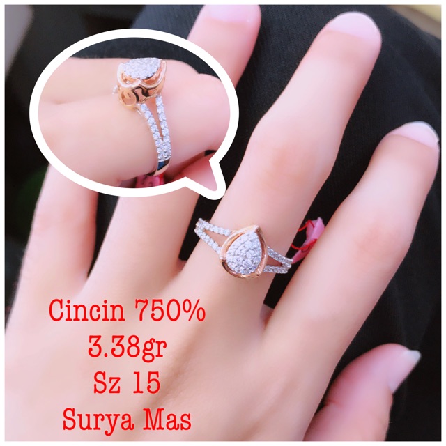 Cincin rosegold emas 750%