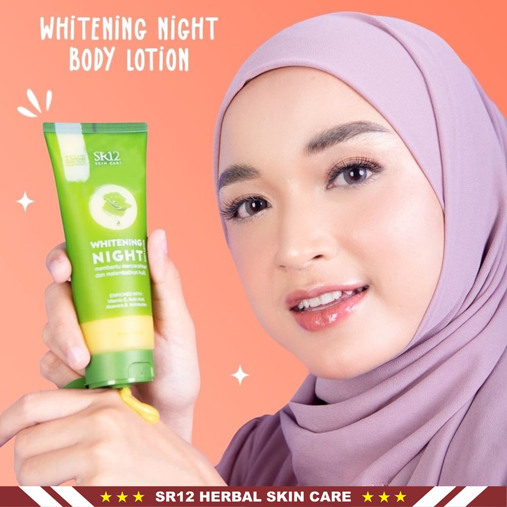 Whitening SR12 - Whitening Moisturizing Cream - Whitening Night Body Lotion - Lightening Body Lotion - Hand Body Lotion SR12 Skincare - HB Pemutih