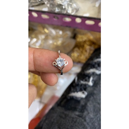 cincin wanita mata satu silver perhiasan wanita titanium silver