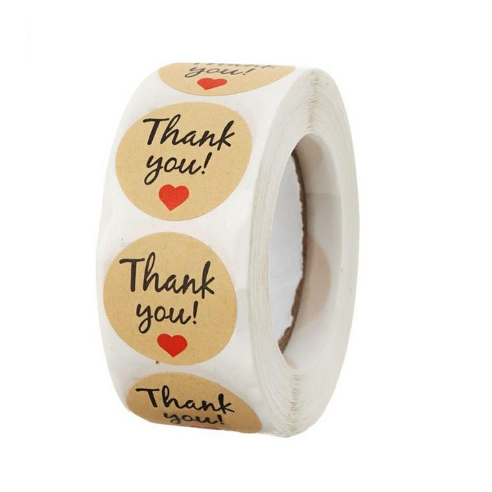 

Label Sticker Thank You Coklat 100 pcs | Label Souvenir | Label Craft | Label Olshop