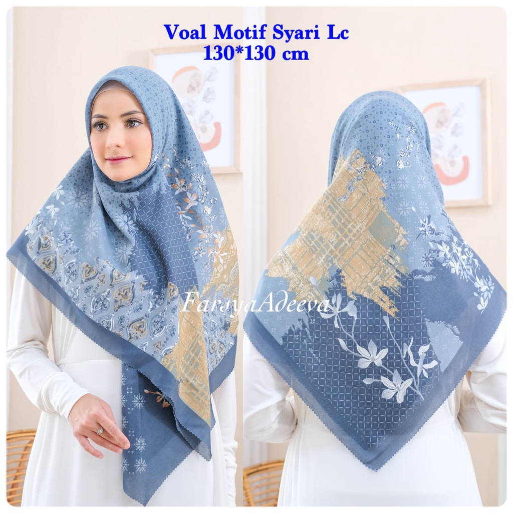 Hijab Motif Syari Terbaru Segiempat motif syari Lasercut 130x130  Hijab Voal Syari safa hijab motif Seragam  FASHION MUSLIM