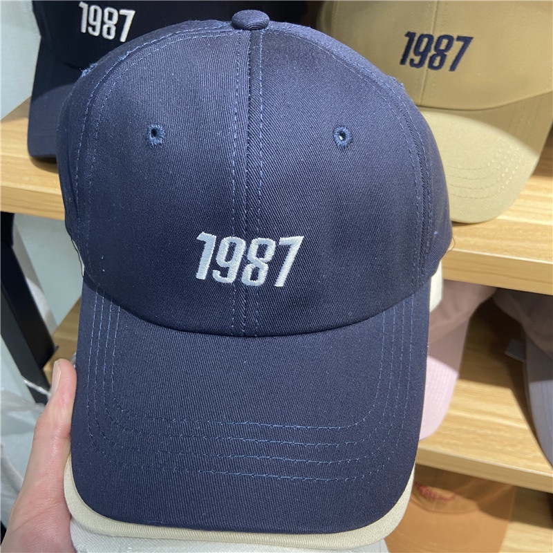 1987 Topi Baseball Casual Desain Alfabet Gaya Korea Untuk Pria / Wanita