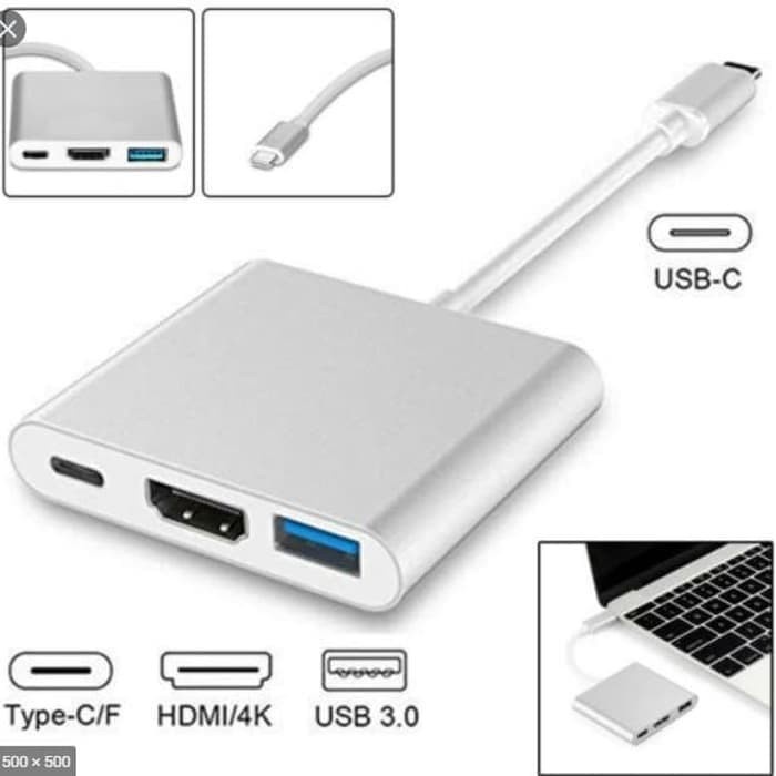 Kabel Converter USB 3 in 1 Type C To HDMI - TypeC - USB 3.0