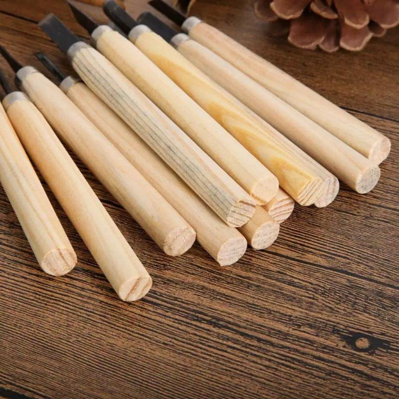 Set Pisau Ukir Pahat Kayu 12 in 1 Wood Carving Knife - Pisau Ukir - Pisau Pahat Kayu ( KECIL )