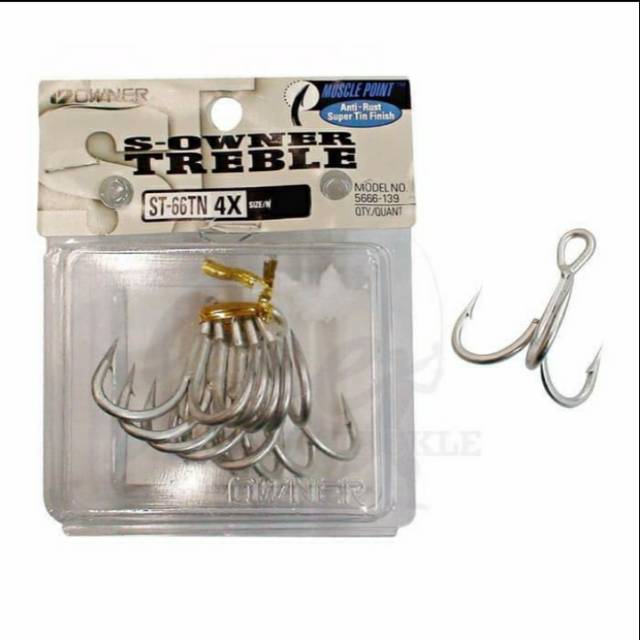 Treble Hook OWNER &quot;ST-66 TN (4X STRONG)&quot; #1, #2, #4