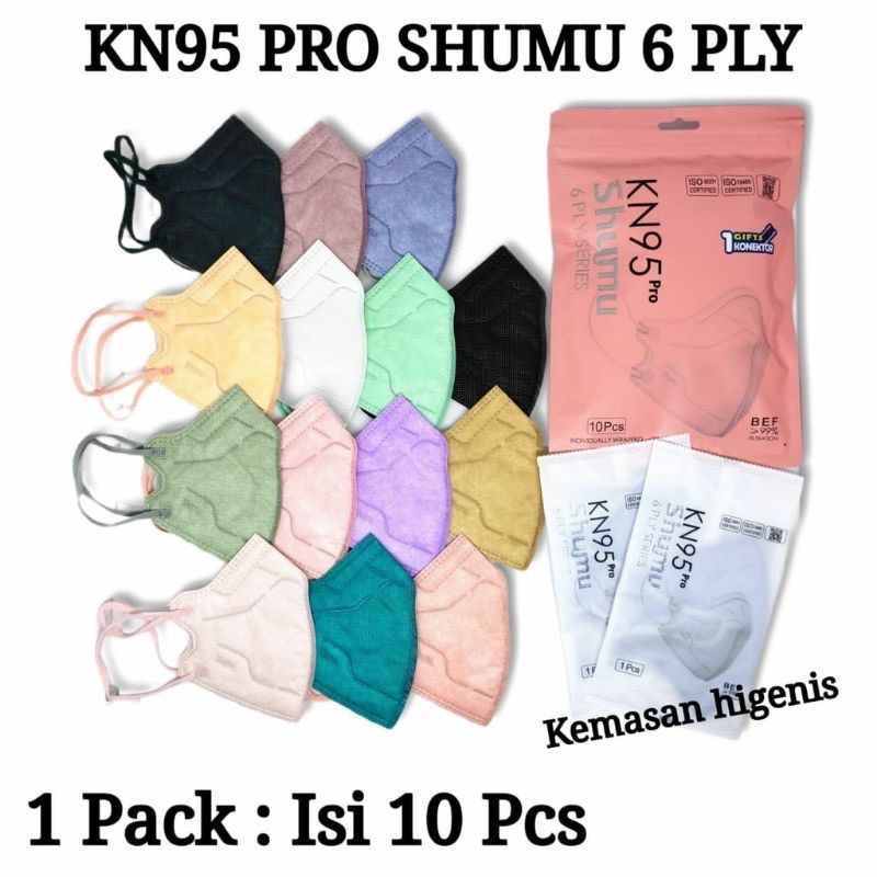 SHUMU KN95 PRO 6PLY EARLOOP INDIVIDUAL PACK ISI 10PC / SHUMU KN95 PREMIUM / MASKER KN95 / KN95 MASK 
