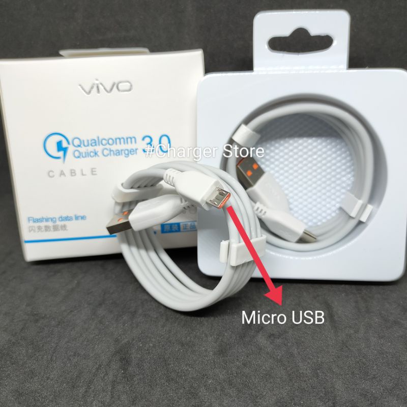 Kabel Charger Vivo Micro USB Qualcomm Quick Charge 3.0 Cable Data Vivo Fast Charging Original