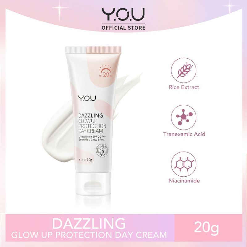 YOU Dazzling Glow up Protection Day  Cream 20 Gr [Kulit Lembab dan Cerah Seketika]