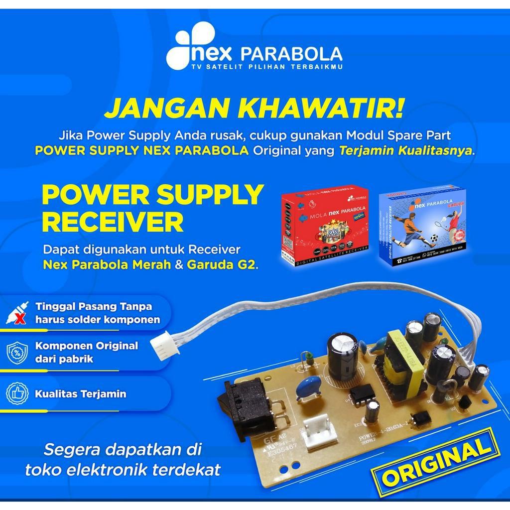 POWER SUPPLAY RECEIVER NEX PARABOLA MERAH DAN NEX GARUDA G2 ASLI ORIGINAL PABRIK