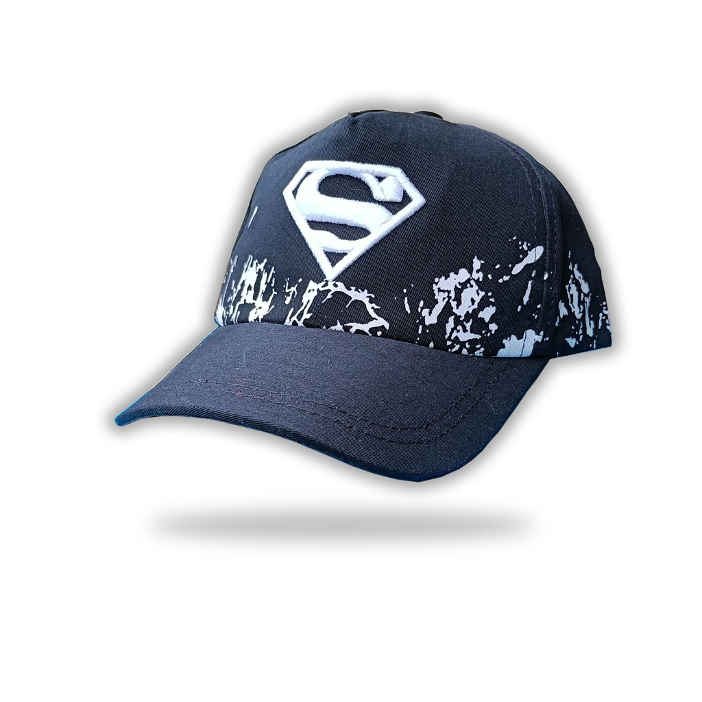Topi Anak Laki laki motif Bercak Hero Spiderman superman kapten amerika-S Bercak Hitam