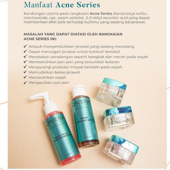 Daviena skincare medan - Acne series Komplit / Paket Hemat Acne 1-2 Best seller-2