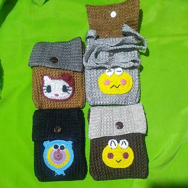 TAS SELEMPANG ANAK RAJUT  KARAKTER LUCU  MINI KNIT BAG