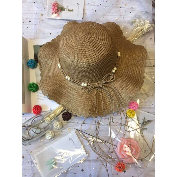 CAHAYA Topi Pantai wanita Bunga pelindung UV -Summerhat Pantai import T54