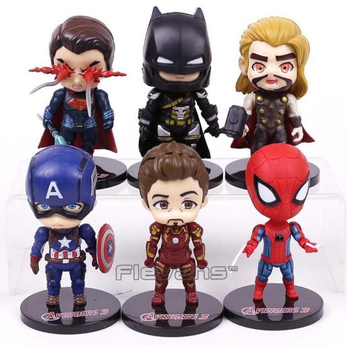 Figure Superhero Marvel Dc Set 6 Segera Dapatkan