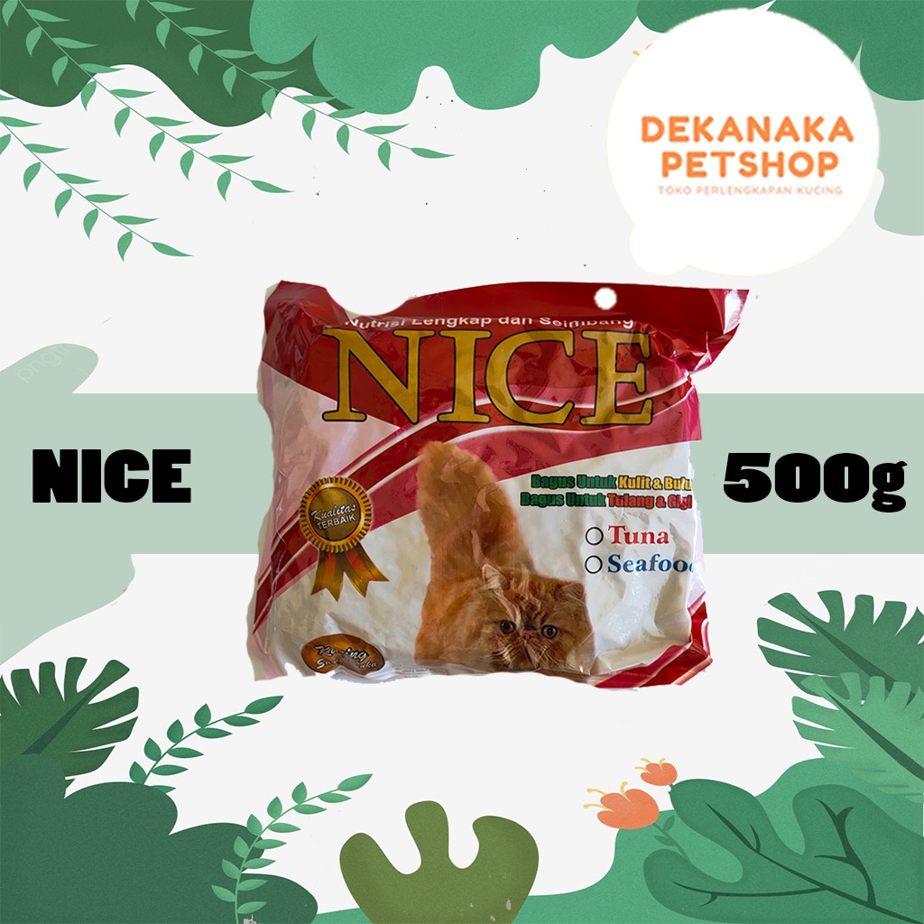 NICE IKAN REPACK. CAT FOOD REPACK NICE IKAN 500G. MAKANAN KUCING REPACK MERK NICE IKAN ISI 500G