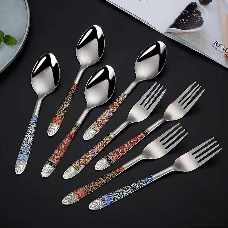 (1 LUSIN) Sendok Makan Motif Batik Alat Makan Stainless Steel