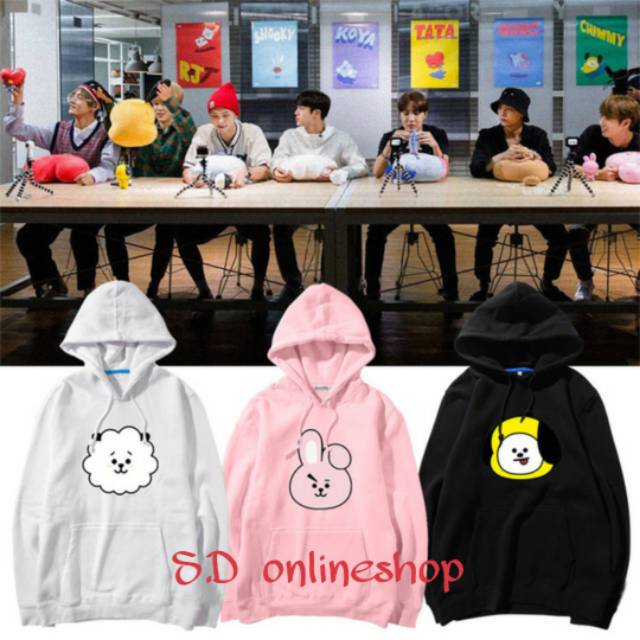 [ BAYAR DITEMPAT] HOODIE BT21 BESAR REQUEST CHARACTER