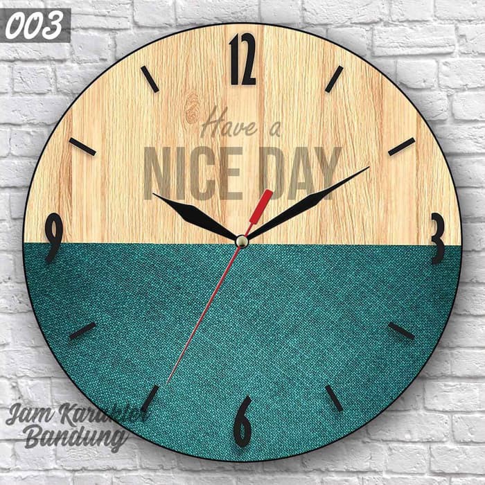 003 Jam  Dinding  Kayu Unik Keren  Have A Nice Day Shopee 