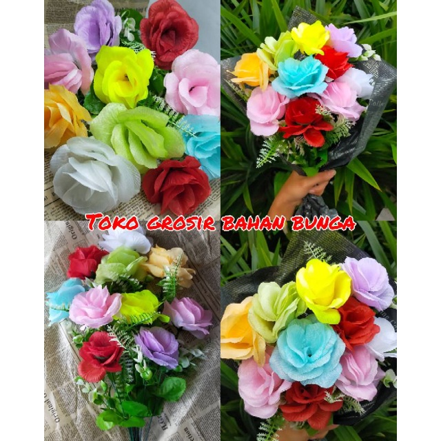 Kepala Mawar - Bunga Mawar Bijian - Kuntum Mawar - Kepala Bunga Artificial