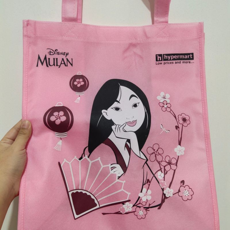 shopping bag disney hypermart mulan pink