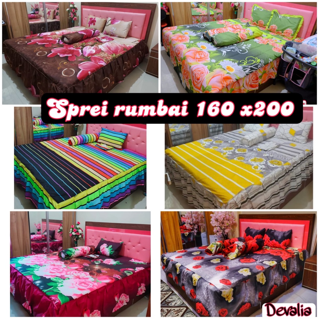 SPREI RUMBAI UK 160 X 200 / SPREI RUMBAI UKURAN QUEEN NOMOR 2