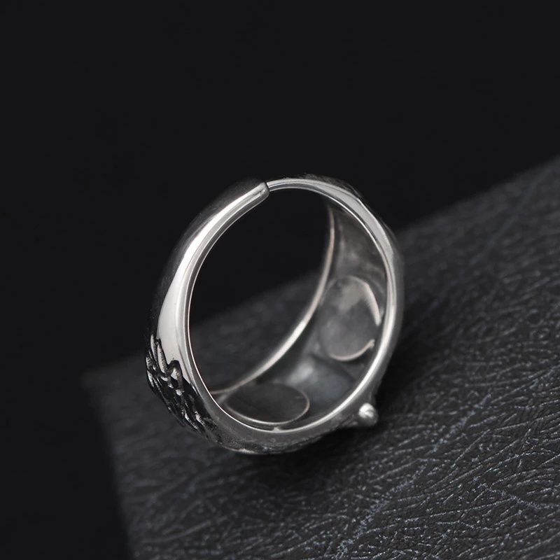 Cincin Model Terbuka Dapat Disesuaikan Bentuk Burung Hantu Bahan Logam Gaya Vintage Retro Untuk Pria Dan Wanita