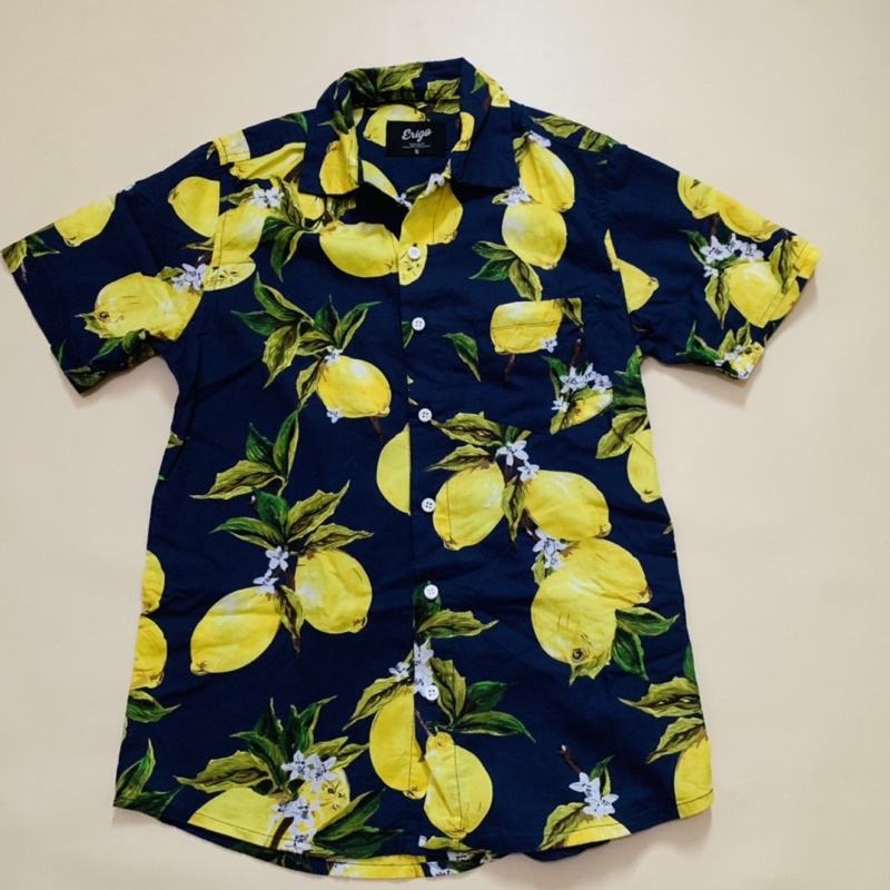 Kemeja Pantai Erigo Hawaii Steo Navy Flower Best Quality