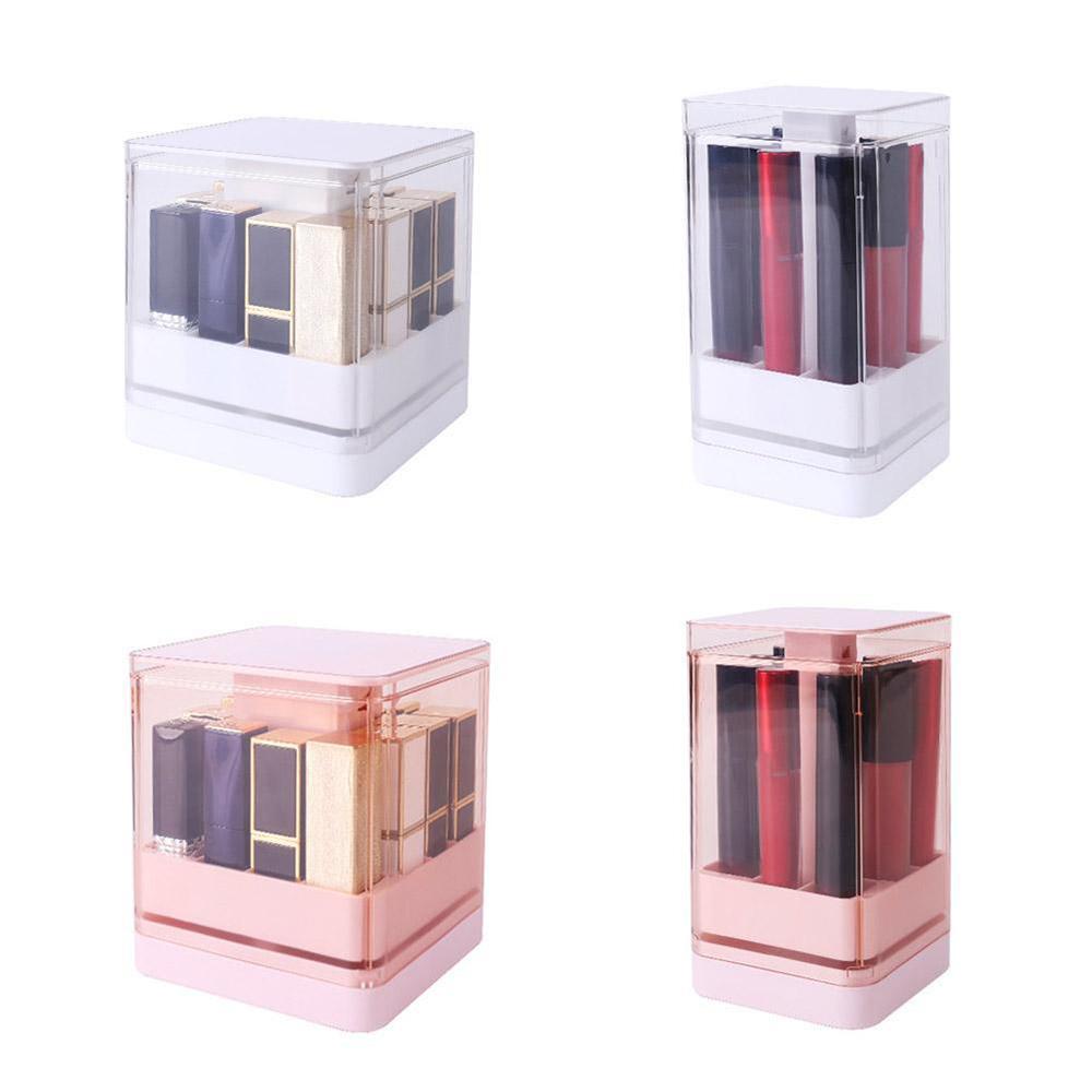 [Elegan] Press Lift Lipstik Kotak Penyimpanan Fashion Penjualan Panas Tahan Debu Alat Kosmetik Lipstick Stand Case Desain Baru Kotak Lipstik