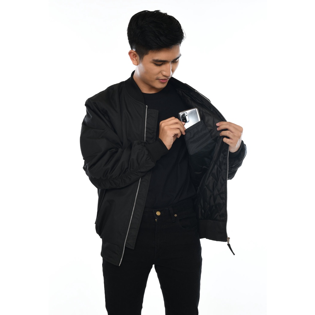 Dhozen Jaket Bomber Sukajan Pria A079 - Hitam-Hijau