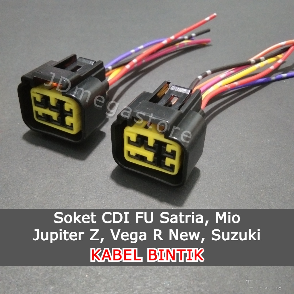 (Grosir/COD) Soket CDI Satria FU, Mio, Jupiter Z, Smash, Vega R New - 6 KABEL BINTIK