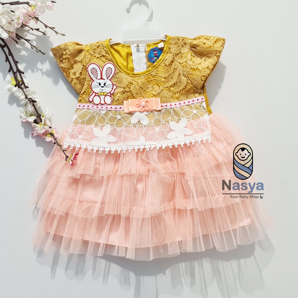 [KK-021] Gaun pesta anak bayi perempuan / Dress renda bayi keren usia 0-6 bulan