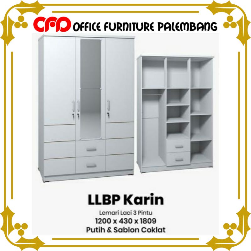 lemari pakaian 3 pintu lemari baju putih olympic gstar llbp karin
