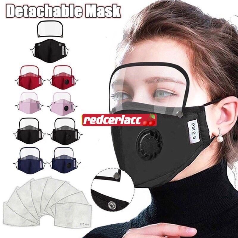 masker face shield mask katun with eyes shield respirator pm2.5