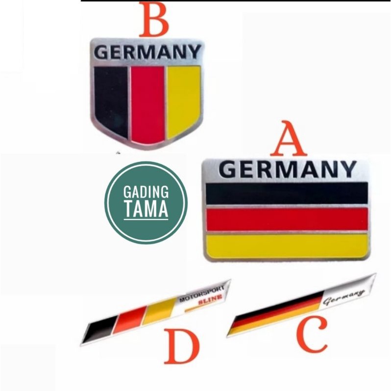 Stiker Emblem Mobil Bendera JERMAN GERMANY Bahan Aluminium