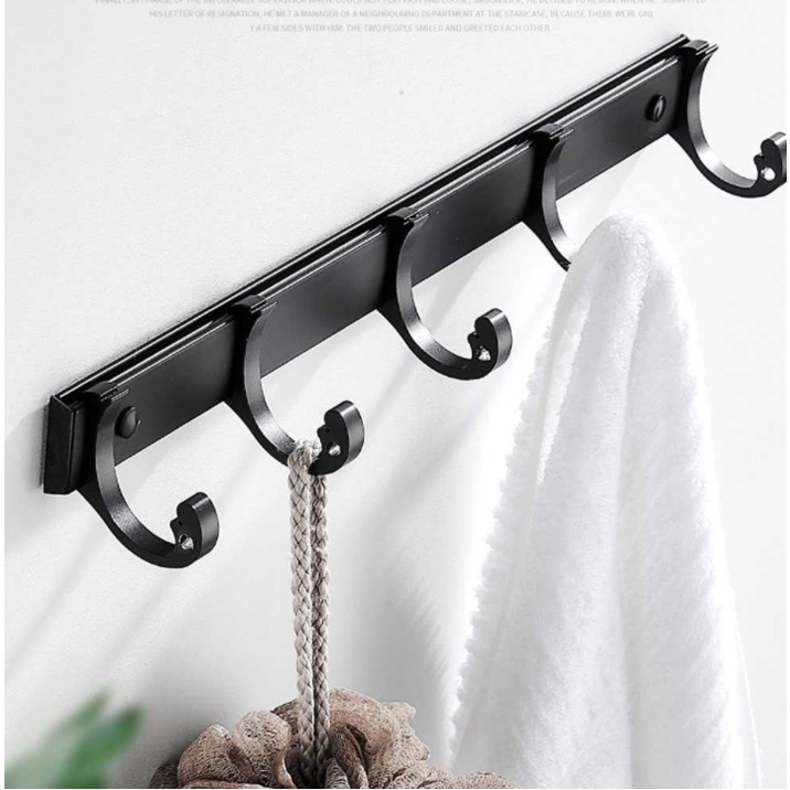 Gantungan Kamar Mandi Pengait Handuk Bathroom Towel Holder Moveable Row Hook