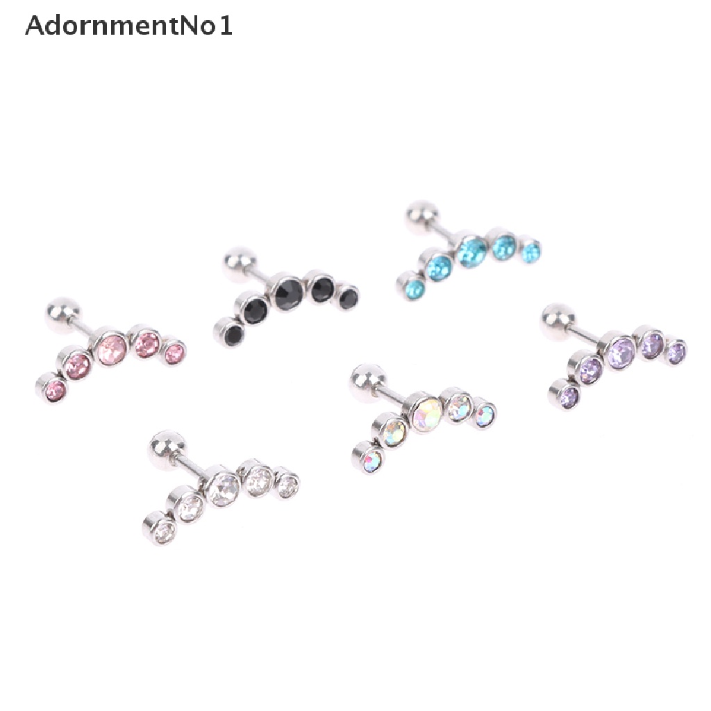 (AdornmentNo1) 1pc Anting Tindik Tulang Rawan Telinga Bahan Stainless Steel