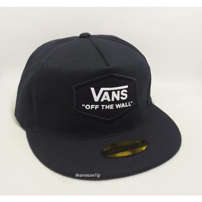 Trendi CodTopi Baseball Hip-Hop Vans New Model/Topi Lima Panel - Hitam, All Size Trendi