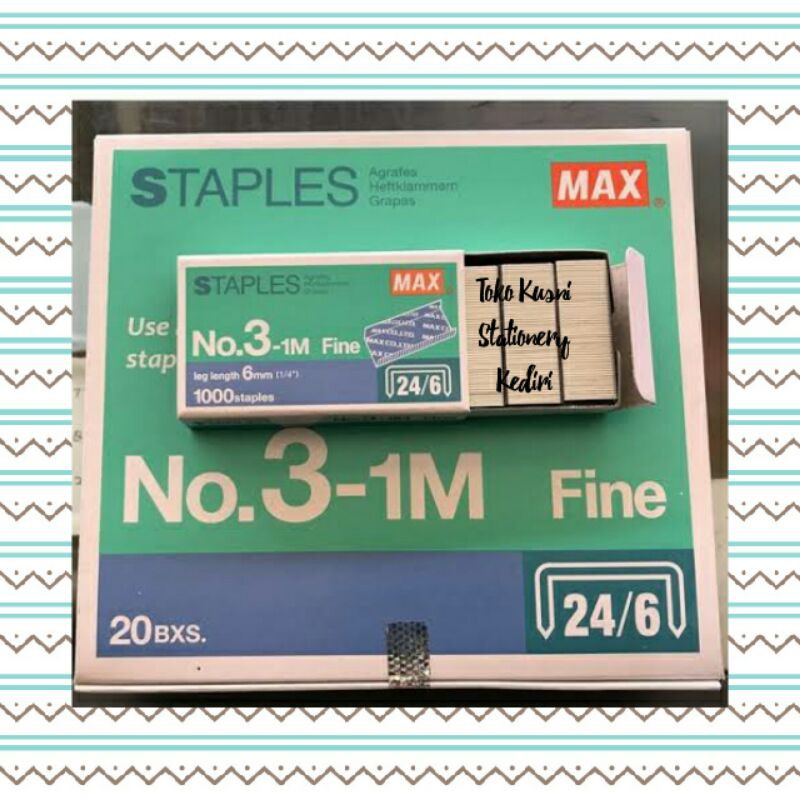 

Isi Stapler / Isi Staples Max No. 3 (Besar)