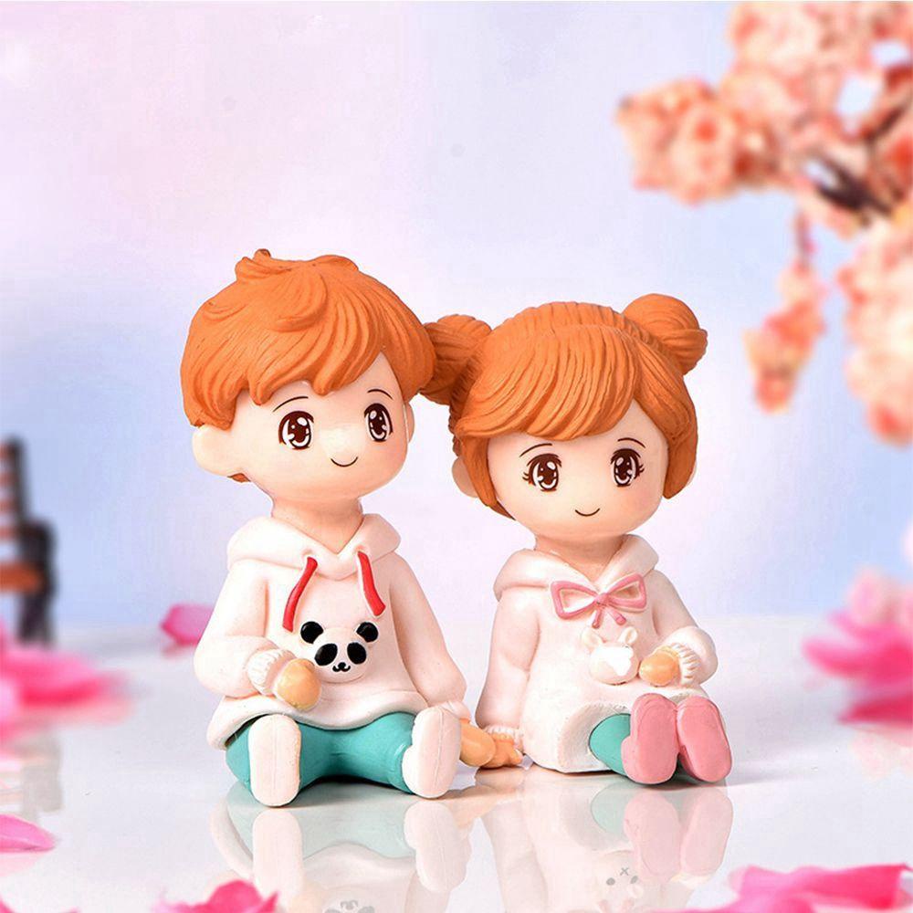 [Elegan] Fairy Garden Miniatur Pecinta Pecinta Mini Pernikahan Sweater Pasangan Girly Hati Terrarium Dekorasi Lanskap Mikro